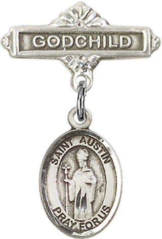 Sterling Silver Godchild St. Austin Baby Badge - Engravable