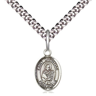 Pewter Saint Christian Demosthenes Medal Religious and Catholic Jewelry Engraved Catholic Saint Jewelry
