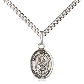 Pewter Saint Christian Demosthenes Medal Religious and Catholic Jewelry Engraved Catholic Saint Jewelry