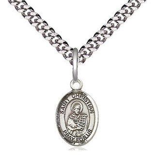 Pewter Saint Christian Demosthenes Medal Religious and Catholic Jewelry Engraved Catholic Saint Jewelry