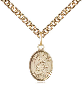 14kt Gold Saint Isaiah Medal Engraved Catholic Saint Jewelry