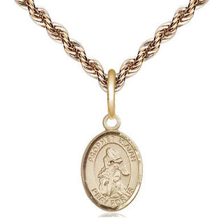 14kt Gold Saint Isaiah Medal Engraved Catholic Saint Jewelry