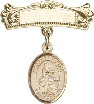 14kt Gold Filled Badge Pin St. Isaiah Baby Badge - Engravable