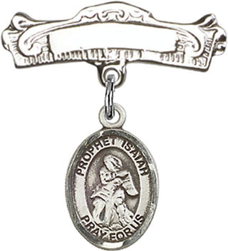 Sterling Silver Badge Pin St. Isaiah Baby Badge - Engravable