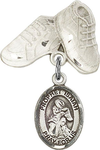 Sterling Silver Baby Boots St. Isaiah Baby Badge - Engravable