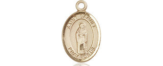 14kt Gold Saint Samuel Medal Engraved Catholic Saint Jewelry