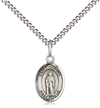 Pewter Saint Samuel Medal Religious and Catholic Jewelry Engraved Catholic Saint Jewelry