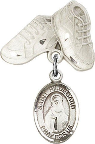 Sterling Silver Baby Boots St. Hildegard von Bingen Baby Badge - Engravable