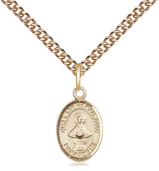 14kt Gold Our Lady of San Juan Medal Engraved Catholic Saint Jewelry