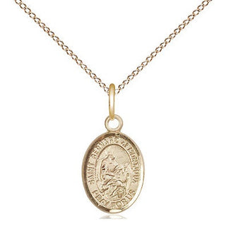 14kt Gold Saint Bernard of Montjoux Medal Engraved Catholic Saint Jewelry