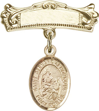 14kt Gold Filled Badge Pin St. Bernard of Montjoux Baby Badge - Engravable