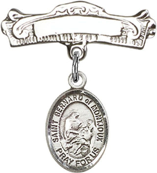 Sterling Silver Badge Pin St. Bernard of Montjoux Baby Badge - Engravable
