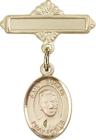 14kt Gold Filled Polished Badge Pin St. Eugene de Mazenod Baby Badge - Engravable
