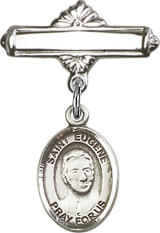 Sterling Silver Polished Badge Pin St. Eugene de Mazenod Baby Badge - Engravable