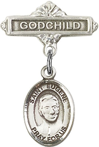 Sterling Silver Godchild St. Eugene de Mazenod Baby Badge - Engravable