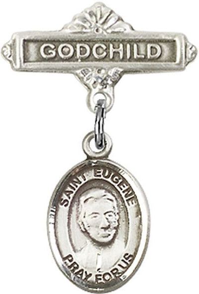 Sterling Silver Godchild St. Eugene de Mazenod Baby Badge - Engravable