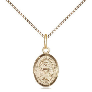 14kt Gold Saint Julia Billiart Medal Engraved Catholic Saint Jewelry