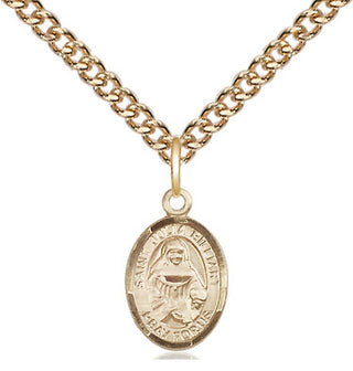 14kt Gold Saint Julia Billiart Medal Engraved Catholic Saint Jewelry