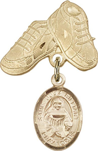 14kt Gold Baby Boots St. Julia Billiart Baby Badge - Engravable