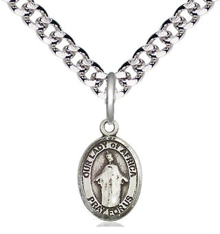 Pewter Our Lady of Africa Medal Religious and Catholic Jewelry Engraved Catholic Saint Jewelry