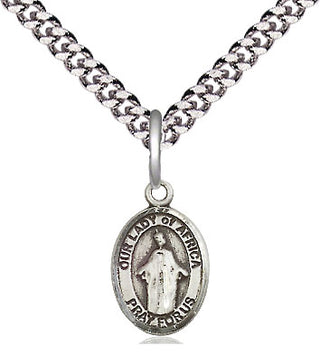 Pewter Our Lady of Africa Medal Religious and Catholic Jewelry Engraved Catholic Saint Jewelry