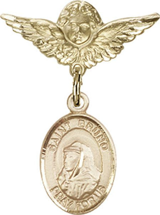 14kt Gold Filled Small Angel w/Wings St. Bruno Baby Badge - Engravable