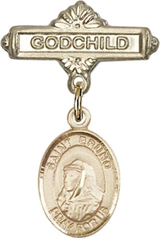 14kt Gold Filled Godchild St. Bruno Baby Badge - Engravable