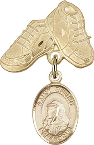 14kt Gold Baby Boots St. Bruno Baby Badge - Engravable