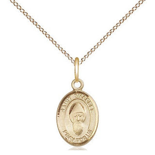 14kt Gold Saint Sharbel Medal Engraved Catholic Saint Jewelry
