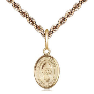 14kt Gold Saint Sharbel Medal Engraved Catholic Saint Jewelry