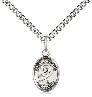 Pewter Saint Perpetua Medal Religious and Catholic Jewelry Engraved Catholic Saint Jewelry