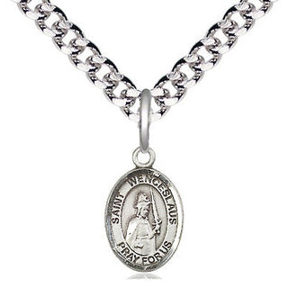Pewter Saint Wenceslaus Medal Religious and Catholic Jewelry Engraved Catholic Saint Jewelry