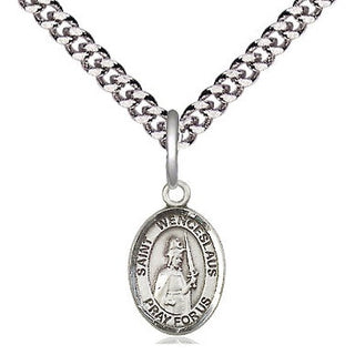 Pewter Saint Wenceslaus Medal Religious and Catholic Jewelry Engraved Catholic Saint Jewelry