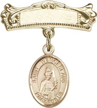 14kt Gold Filled Badge Pin St. Wenceslaus Baby Badge - Engravable