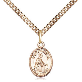 14kt Gold Saint Remigius of Reims Medal Engraved Catholic Saint Jewelry