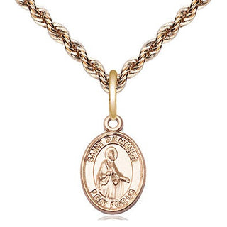 14kt Gold Saint Remigius of Reims Medal Engraved Catholic Saint Jewelry