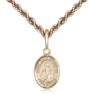 14kt Gold Saint Basil the Great Medal Engraved Catholic Saint Jewelry