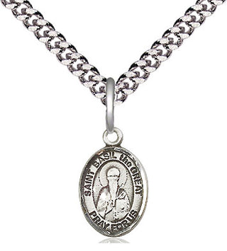 Pewter Saint Basil the Great Medal Religious and Catholic Jewelry Engraved Catholic Saint Jewelry