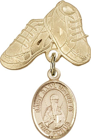 14kt Gold Filled Baby Boots St. Basil the Great Baby Badge - Engravable
