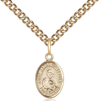 14kt Gold Saint James the Lesser Medal Engraved Catholic Saint Jewelry