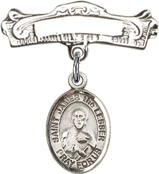 Sterling Silver Badge Pin St. James the Lesser Baby Badge - Engravable