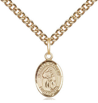 14kt Gold Blessed Caroline Gerhardinger Medal Engraved Catholic Saint Jewelry
