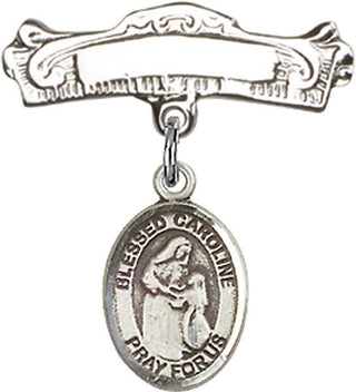 Sterling Silver Badge Pin Blessed Caroline Gerhardinger Baby Badge - Engravable