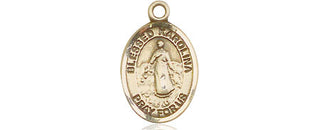 14kt Gold Filled Blessed Karolina Kozkowna Medal Engraved Catholic Saint Jewelry