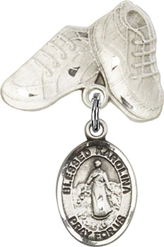 Sterling Silver Baby Boots Blessed Karolina Kozkowna Baby Badge - Engravable