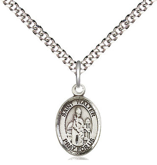Pewter Saint Walter of Pontnoise Medal Religious and Catholic Jewelry Engraved Catholic Saint Jewelry