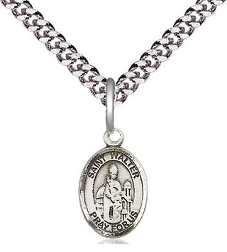 Pewter Saint Walter of Pontnoise Medal Religious and Catholic Jewelry Engraved Catholic Saint Jewelry