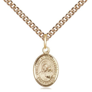14kt Gold Our Lady of Good Counsel Medal Engraved Catholic Saint Jewelry