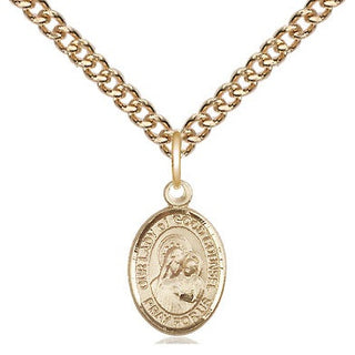 14kt Gold Our Lady of Good Counsel Medal Engraved Catholic Saint Jewelry