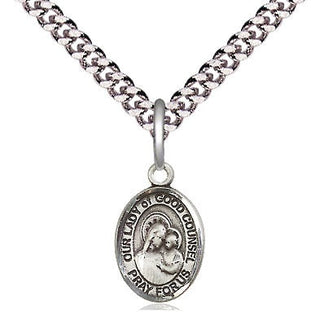 Pewter Our Lady of Good Counsel Medal Religious and Catholic Jewelry Engraved Catholic Saint Jewelry